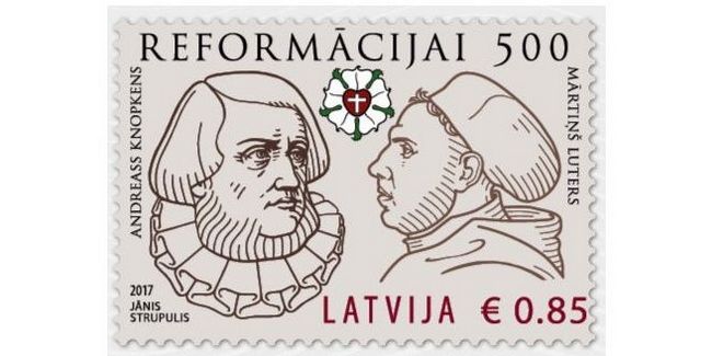 Пошта Латвії випустила марку та конверт на честь 500-річчя Реформації