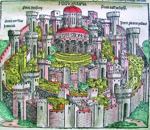 Єрусалим. Храм Соломона і водночас Третій Храм. Гравюра 1493. Нюрнберг. Джерело: saintjosaphat.org